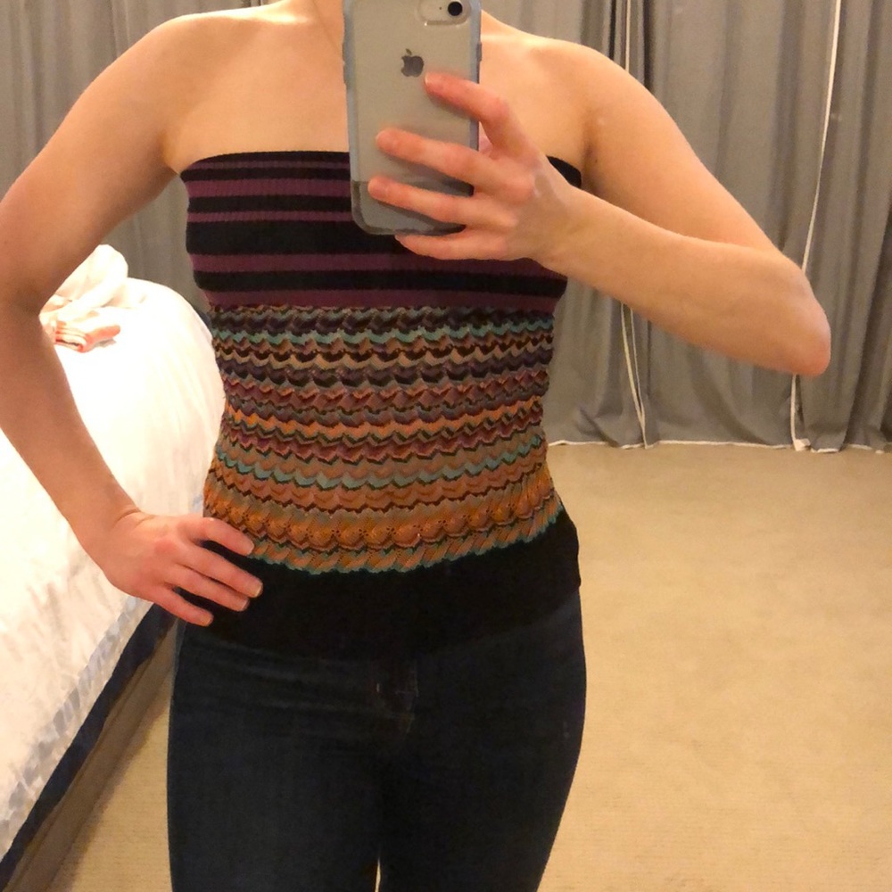 M Missoni knit strapless top